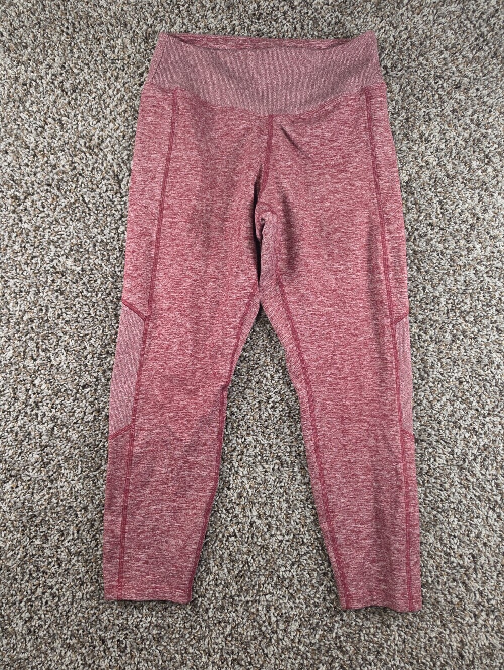 PINK by Victorias Secret Cozy Collection Womens Sz L Athletic Leggings Burgundy